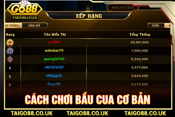 Cách chơi Bầu Cua