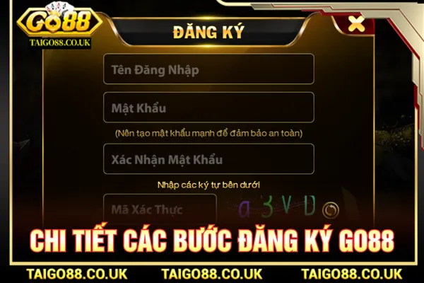 Người mới chỉ cần thực hiện theo hướng dẫn đăng ký GO88